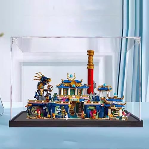 Acrylvitrine Kompatibel mit Lego 80049 Dragon Palace Modell Set, Staubdichte Transparente Vitrine Aufbewahrungsbox (nur Vitrine) (Transparent) von DDXMML