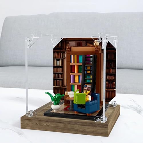 Transparente Acryl-Vitrine für Lego 40698 Ein Haus voller Bücher, Sammlerstücke, Theken-Vitrine, Geschenk, Staubbox, Organizer (nur Displaybox) (Holzsockel) von DDXMML