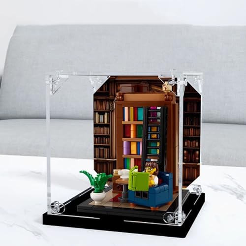 Transparente Acryl-Vitrine für Lego 40698 Ein Haus voller Bücher, Sammlerstücke, Theken-Vitrine, Geschenk, Staubbox, Organizer (nur Displaybox) (schwarzer Sockel) von DDXMML