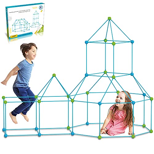 DIY Forts Steckstabbaukasten, Kids Fort Builder,Play Tent, Spielzelt, XXL Kantenmodell, Konstruktionsspiel, DIY-Bauspielzeug,Forts Construction Builder Geschenkspielzeug für Jungen & Mädchen (140 pcs) von DDYX2020