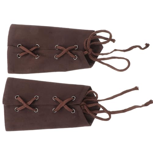 DEARMAMY 1 Paar Bayerischer Handschutz Mittelalterliche Armschienen Braune Piratenstiefel Armschienen Der Nordischen Wikinger Renaissance-armschienen Armschienen Für Frauen Brown Polyester von DEARMAMY