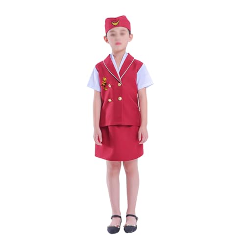 DEARMAMY 1 Satz Cosplay-Kostüm für Rollenspielkostüm für Kostüm der Flugbesatzung Stewardess-Rollenspielkostüm Kinderkostüm Werkzeug für Rollenspiele Cosplay Stewardess von DEARMAMY