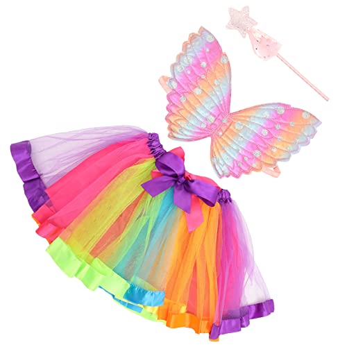 DEARMAMY 1 Satz Flügel verkleiden Requisiten Kostüm Mädchen fliegender Flügel Halloween-Flügel halloween costume halloween kleidung Engel fliegender Flügel Kinder-Outfits Tuch Rosa von DEARMAMY