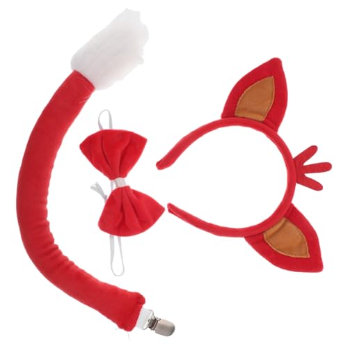 DEARMAMY 1 Satz Fuchs Stirnband Fuchsplüsch Süße Fuchsohren Fuchsschwanzkostüm Fuchs Kostüm Fuchskleid Fuchsohren Cosplay Stirnband Cosplay Fuchsohren Stirnband Rot Polyester von DEARMAMY