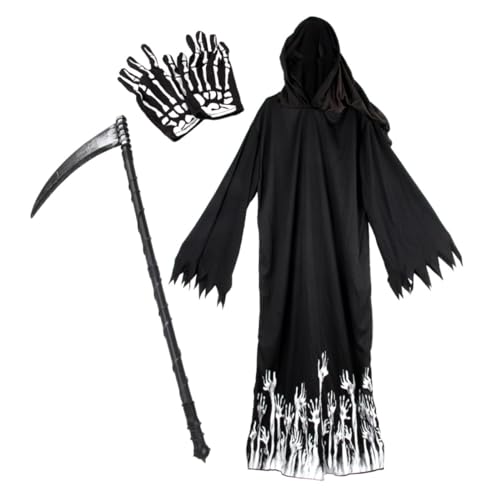 DEARMAMY 1 Satz Halloween-Anzug Schwerlasthaken Grad Charme-schlüsselanhänger Vampir-kostüm Slipper-anhänger Entfernbares Etikett Sichelstütze Kapuzenumhang Deckel Plastik Black von DEARMAMY