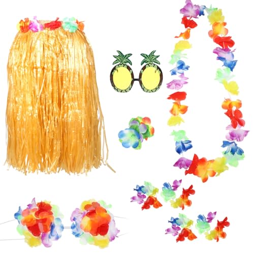 DEARMAMY 1 Satz Hawaiianischer Hula Outfits Frauen hawaii hawaii outfit hawaiihemd Hawaii Blumenarmband Hawaii Blumenkette Kostüme für die Party Hawaii-Kostüme Stoff von DEARMAMY