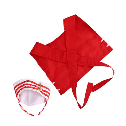 DEARMAMY 1 Satz Marineblaue Kinderkleidung Nautische Hüte für Matrosenmützen Kapitänsmütze für Herren Kappe Matrosenhut nautische Hutstirnbänder Matrosenmütze Stirnband Polyester rot von DEARMAMY