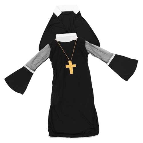 DEARMAMY 1 Satz Nonnenuniform Halloween-dekorationen Halloween-kostüm Frauen Nonnen-outfit Damen Nonnen-outfit Frau Nonnenkleidung Für Cosplay Nonnenkostüm Halloween-kleidung Tuch von DEARMAMY