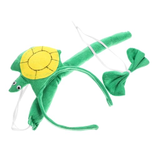 DEARMAMY 1 Satz Schildkröten-anziehset Stirnband Requisiten Schildkröten-stirnband Schildkröten-haarschmuck Kostüm-requisiten Cosplay-zubehör Performance-requisiten Tierkostüm Plüsch Green von DEARMAMY