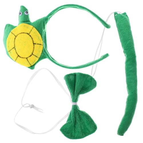 DEARMAMY 1 Satz Schildkröten-anziehset Stirnband Stirnbänder Tierhaarband Leistungsrequisiten Schildkrötentierschwanz Halloween-tier-cosplay-stütze Tierkostüm Zubehör Für Tierhaare Stoff von DEARMAMY