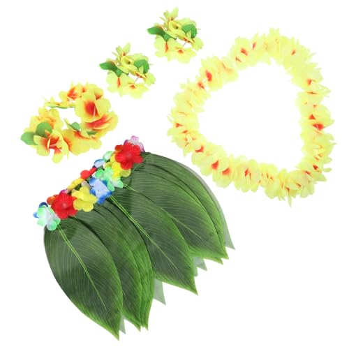 DEARMAMY Luau Party Zubehör Grün Blatt Rock Girlande Hawaiian Tanz Kostüm von DEARMAMY