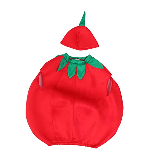 DEARMAMY 1 Satz Tomate Kinderkleidung Accessoires Für Mädchen Kleinkindermützen Zubehör Für Rollenspiele Mit Früchten Tomaten-performance-kostüme Obstkostüm Für Kleinkinder Rot Tuch von DEARMAMY