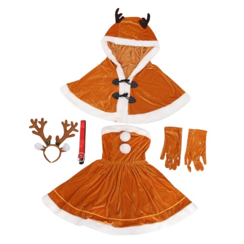 DEARMAMY Kostüm Für Erwachsene Elch-dame Kleid Weihnachtsfeier Cosplay Polyester-material Weihnachtsmann-look Festliche Kleidung von DEARMAMY