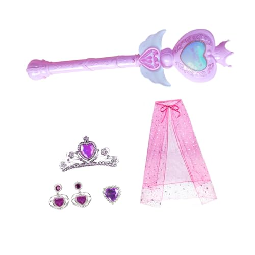 DEARMAMY 1 Satz Zauberstab Mädchen-outfit Schmuckset Kinder Leuchtende Stöcke Prinzessin Rollenspiel Kostüm Schmuck-kits Outfit Für Mädchen Foto-requisiten Flash-kostüm Violett Hoch von DEARMAMY