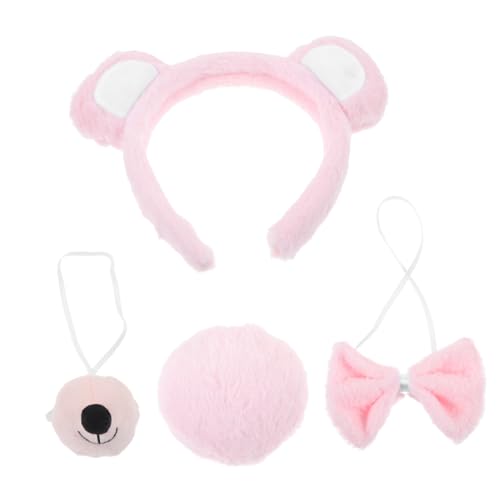 DEARMAMY 1 Satz Zubehör Für Stirnbänder Cosplay Tierohr Stirnband Ohr-stirnband Süß Cosplay Bärenkostüm Zubehör Für Tierkostüme Verkleiden Sie Tierohren-stirnband Plüsch Rosa von DEARMAMY