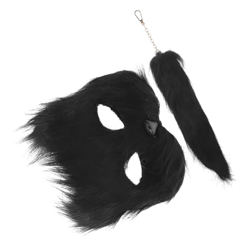 DEARMAMY 1 Set Fuchsmaske Maskerade Cosplay Maske Fuchsmaske Cosplay Fuchskostüm Flauschige Maske Fuchs Cosplay Maske Fuchsschwanz Dekor Fuchsschwanz Cosplay Tiermaske Cosplay von DEARMAMY