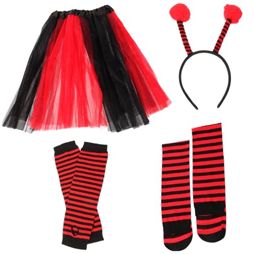 DEARMAMY 1 Set Kostümzubehör Halloween Kostüme Marienkäfer Tutu Rock Bienenkostüm Zubehör Marienkäfer Kostüm Kleidung Strümpfe Für Marienkäfer Party Kostüm Marienkäfer Outfit von DEARMAMY