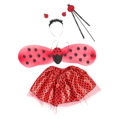 DEARMAMY 1 Set Mädchen Marienkäfer Kostüm Für Cosplay Stirnbänder Für Mädchen Outfits Für Mädchen Kopfband Jo Jo Mädchen Bienenkostüm Kostüme Anzieh Tutu Rock Für Mädchen von DEARMAMY