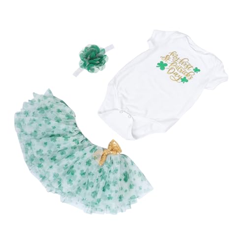 DEARMAMY 1 Set Mesh Rock Anzug Festival Overall Party Requisite Babyanzüge Halloween Kostüm Cosplay Uniform Outfits Mädchenkleidung St Patricks Day Cosplay Rock von DEARMAMY