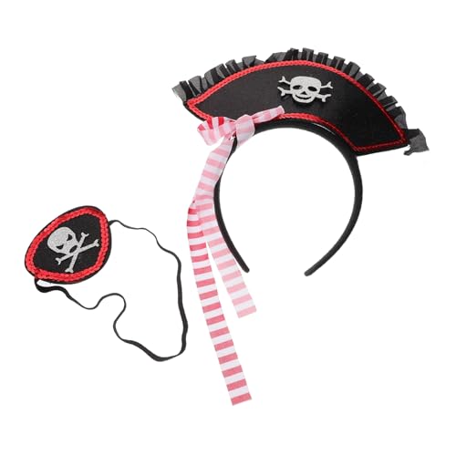 DEARMAMY 1 Set Piratenhaar Make Up Stirnband Dekoration Kostüm Masken So Tun Als Ob Halloween Requisiten Zubehör Umhang Piratenhut Kinderpiraten Handhaken von DEARMAMY