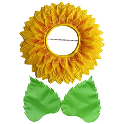 DEARMAMY 1 Set Sonnenblumenkostüm für Tanzparty, Festival, Spiele, Sonnenblumenkopfbedeckung, lustige Kopfbedeckung, Blumenkostüm, wie abgebildet, 45x45 cm von DEARMAMY