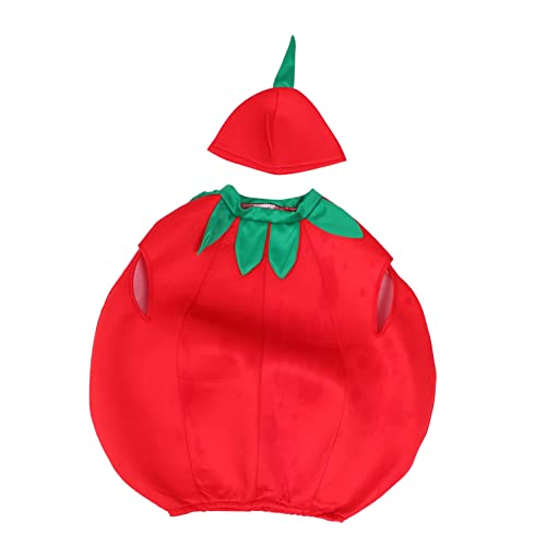 DEARMAMY Tomatenkostüm Für Jungen Und Mädchen Tomatenkostüm 130–140 Cm Bühnen-cosplay-zubehör Performance-kostüme von DEARMAMY