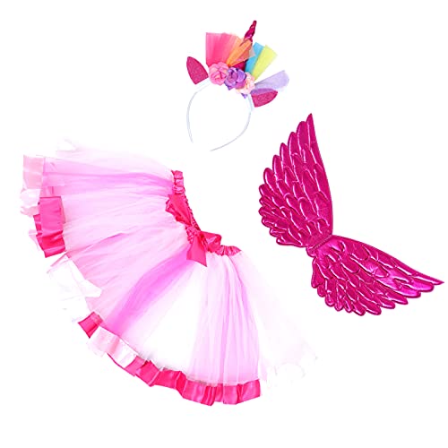 DEARMAMY 1 Set Tutu Party Kostüm Tüll Rock Stirnbänder Kleinkind Stirnband Kostüme Für Mädchen Einhorn Cosplay Rock Kostüm Anzug Party Kind Durchführung Kostüm Polyester von DEARMAMY