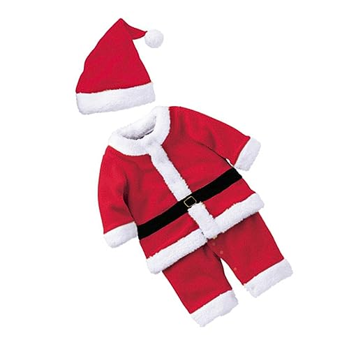 DEARMAMY 1 Set Weihnachtsmann Kostü Für Jungen 80cm Weihnachts Outfit Mit ütze Und Kleidung Für Santa Claus Anzug Für Xmas Party Und Cosplay von DEARMAMY