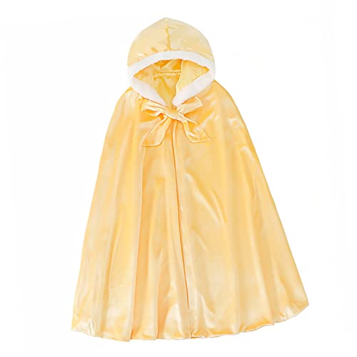 DEARMAMY 1 Stück Kinder Umhang Kinder Kleider Cosplay Umhang Kinder Prinzessin Umhang Kostüm Partys Cosplay Outfits Rollenspiel Kostüm Kinder Outfits Mädchen Outfits Maskerade Kostüm Gelbe von DEARMAMY