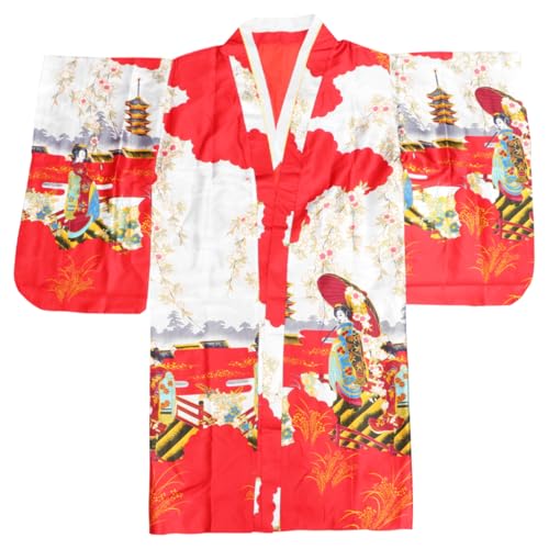 DEARMAMY 1 Stück japanischer bademantel kimono kimonos costumes for women Multipurpose clothing fashion apparel trendy clothes strickjacken für damen modischer Kimono Nachtwäsche Kimono rot von DEARMAMY