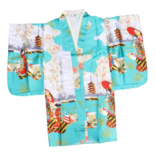 DEARMAMY 1 Stück modischer Kimono elegant trachtenstutzen japanese fashion женская одежда Kleid der Brautjungfer Brautjungfernroben japanischer bademantel kimono Partyrobe Kimono Blue von DEARMAMY