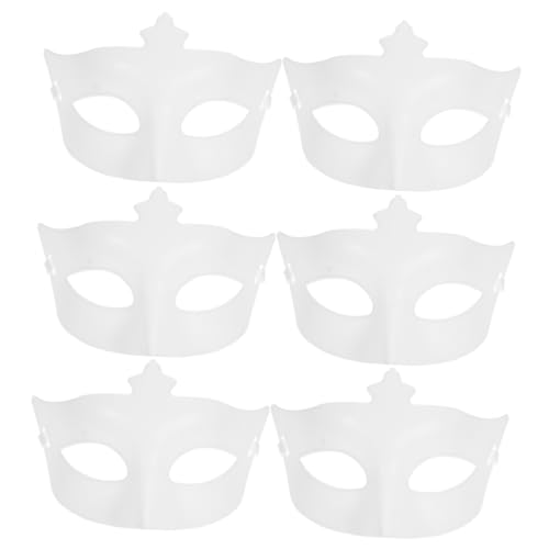 DEARMAMY 10 Stck. Halloween-maske Diffusor Leere Maskerademaske Masken Halb Maskieren Heimwerken Gesicht Schutzmaske Toilettenartikel Maske Reinigen Säubern Produkte Wischt Plastik Weiß von DEARMAMY