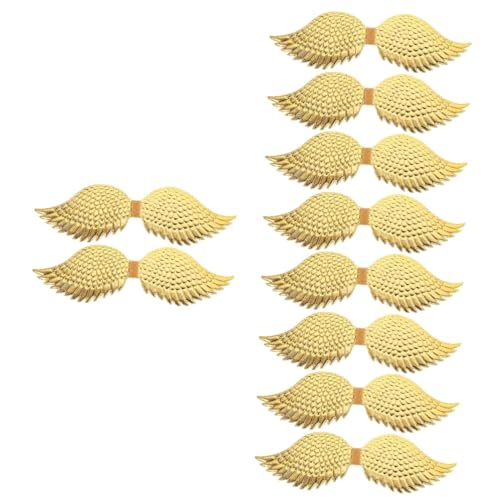 DEARMAMY 10 Stk Engelsflügel-Kleidung Leistungsflügel Engelsflügel für Cosplay Party Wing Requisiten Cosplay-Party-Flügel Zubehör für Bühnenauftritte bunter Engelsflügel Tuch Golden von DEARMAMY