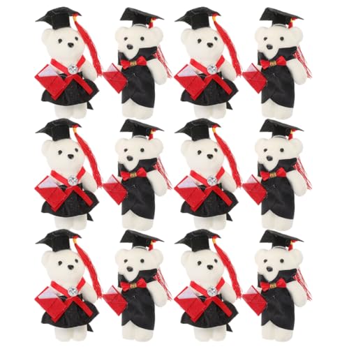 DEARMAMY 12 Pcs Abschlussbär Bouquet DIY -Ornamente Niedliche Bärenpuppe Grad Stofftiere Plüsch Bär Für Feierlichkeiten Ereignisse von DEARMAMY