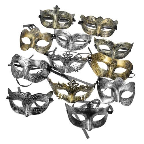 DEARMAMY 12St Abschluss ball Party Maske dekorative Maskenstütze zarte Maskenstütze das Kostüm Strass-Party halloween masken halloweenmaske tragbare Maskerademaske zarte Partymaske Plastik von DEARMAMY