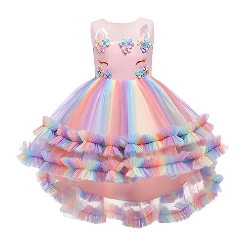 DEARMAMY 1Stk Ballettröckchen Kinderkostüme Abschlussball-Smoking Tutu-Röcke für Mädchen Kinderkleidung kinderkleider Mädchenkleider entzückendes ärmelloses Kleid Blasenrock Rosa von DEARMAMY