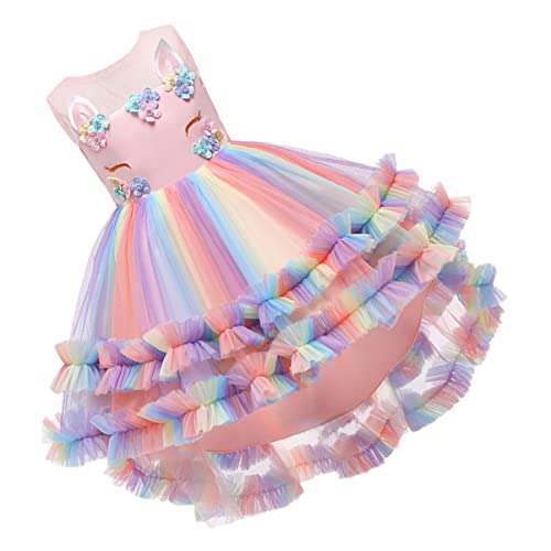 DEARMAMY 1Stk Ballettröckchen Mädchen-Tutu-Kleid Prinzessinnenkostüm für Mädchen Mädchen-Tüllkleid kinderkleider kinderkleidung Performance-Rock entzückendes ärmelloses Kleid Rosa von DEARMAMY