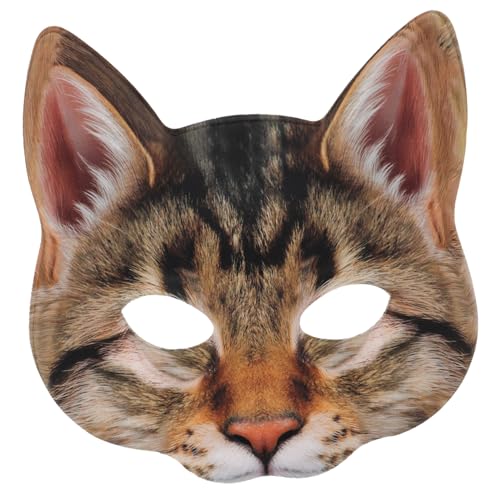 DEARMAMY Katzenmaske Mit Halben Augen Katzengesichtsmaske Für Halloween Maskerade Bankett Li-katzen-stil von DEARMAMY