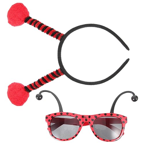 DEARMAMY 1satz Kostüm Stirnband Mit Ladybug Ohren Und Brille Niedliches Für Fasching Kostümparty Und Fotoshootings Teiliges Zubehör Für Mädchen Und DEARMAMY 1satz Kostüm Stirnband Mit Ladybug Ohren Und Brille Niedliches Für Fasching Kostümparty Und Fotoshootings Teiliges Zubehör Für Mädchen Und von DEARMAMY