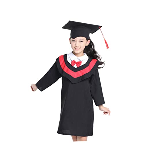 DEARMAMY 1stk Abschlusskleid Und Mütze Kostüm Quaste Kostüm Für Abschlusskappe Und Kleid Für Kindergartenabschlusskleid Abschlusskleid Kind Graduiertenzentrum Vor von DEARMAMY