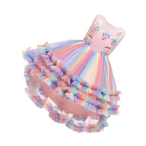 DEARMAMY 1stk Ballettröckchen Ballkleider Für Kinder Abschlussballkleid Für Mädchen Ballkleid Für Kinder Mädchen-outfits Cosplay-kostüme Paillettenkleid Für Mädchen Cosplay-kleid Rosa von DEARMAMY