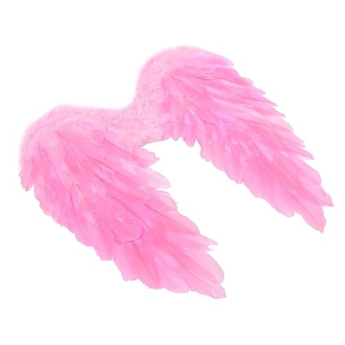 DEARMAMY 1stk Engelsfederflügel Kostüm Flügel Karnevalsflügel Schöner Federflügel Bequemer Federflügel Engelsflügelverzierung Party Verkleiden Flügel Weihnachts-performance-requisite Rosa von DEARMAMY