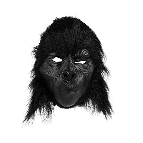 DEARMAMY 1stk Schimpansen-maske Schimpansen-gesichtsmaske Horror-cosplay-maske Schwarzes Kostüm Gorilla Tierische Maske Masken Halloween-maske Tierkopfmaske Horrormaske Black Weiches Gummi von DEARMAMY