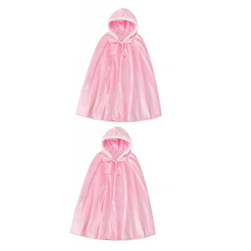 DEARMAMY 2 STK Umhang für Kinder Halloween Costume Halloween Kleidung fasnachtskostüme camoing Kinderkleidung für Mädchen Märchenmantel für Kinder Kinderkostüm Kindermantel Baumwolle Rosa von DEARMAMY