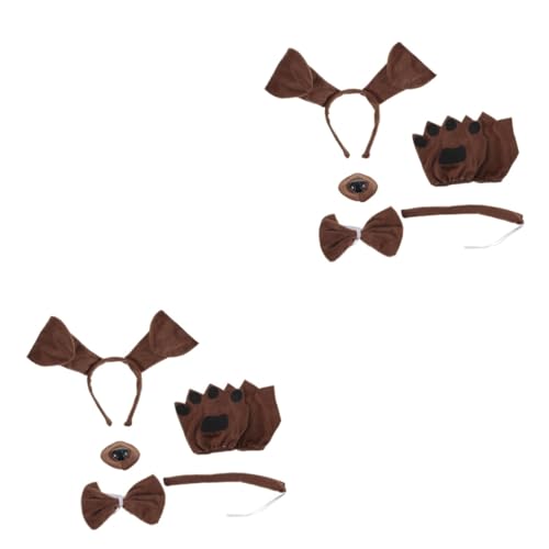 DEARMAMY 2 Sätze Kinderzubehör Tier-Stirnband Tiere für Kinder Welpen-Cosplay-Outfit ausgestopft halloween kleidung halloween costumes orgie schönes Kinderkostüm Party-Hundekostüm Polyester von DEARMAMY