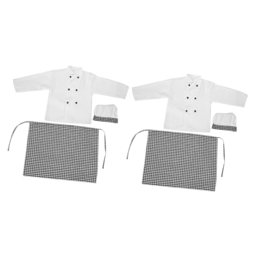 DEARMAMY 2 Sets Kindermützen Kochkostüm Schürze Kleinkind Kochkostüm Zum Kochen Koch Outfit Kinderkoch Kochmantel So Tun Ob Kochschürze Karriere Rollenspielschürze Polyester von DEARMAMY