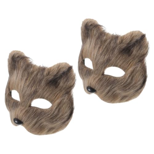 DEARMAMY 2 Stk Tierische Maske Fuchsmaske Für Kostümparty Fuchsmaske Für Cosplay-party Cosplay-partymaske Kostüm-party-maske Cosplay-maske Tiermaske Für Cosplay Cosplay-tiermaske Flanell von DEARMAMY