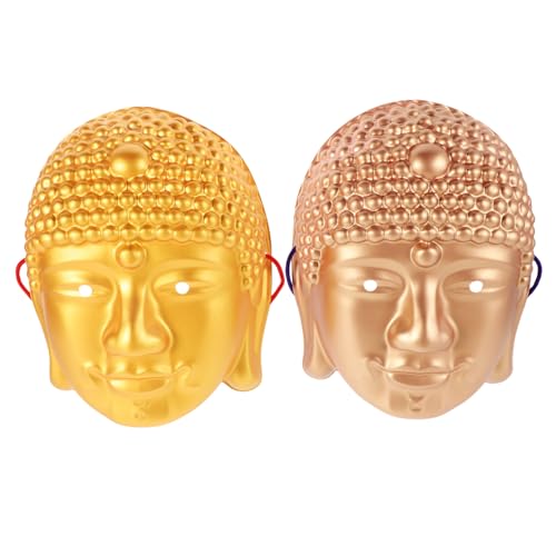 DEARMAMY 2 Stück Buddha Kopf Halloween Masken Für Erwachsene Party Vollmaske Ideal Für Maskerade Und Karneval Lustige Party Kostümmaske Karnevalsmaske von DEARMAMY