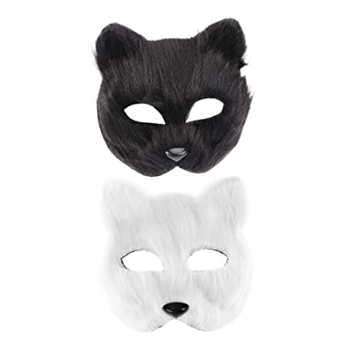 DEARMAMY Fuchs Maske Wiederverwendbare Fuchsmaske Für Kostümpartys Adorable Tiermasken Für Fasching Halloween Und Maskenball Schwarze Und Weiße Farbvarianten Masken von DEARMAMY