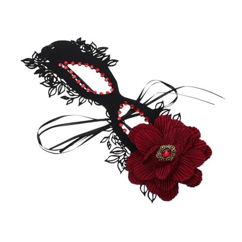 DEARMAMY 2 Stück Halloween Requisiten Masken Halloween Masken Maskerade Halloween Maskenball Masken Maskerade Frauen Schwarz von DEARMAMY